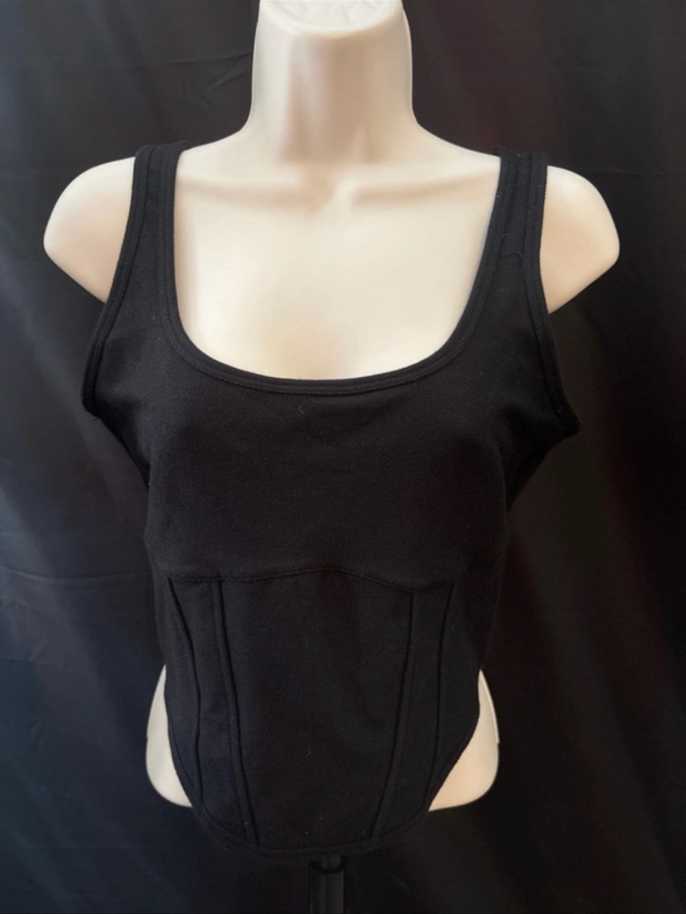 PINK Victoria's Secret Black Tank Corset Crop Top
